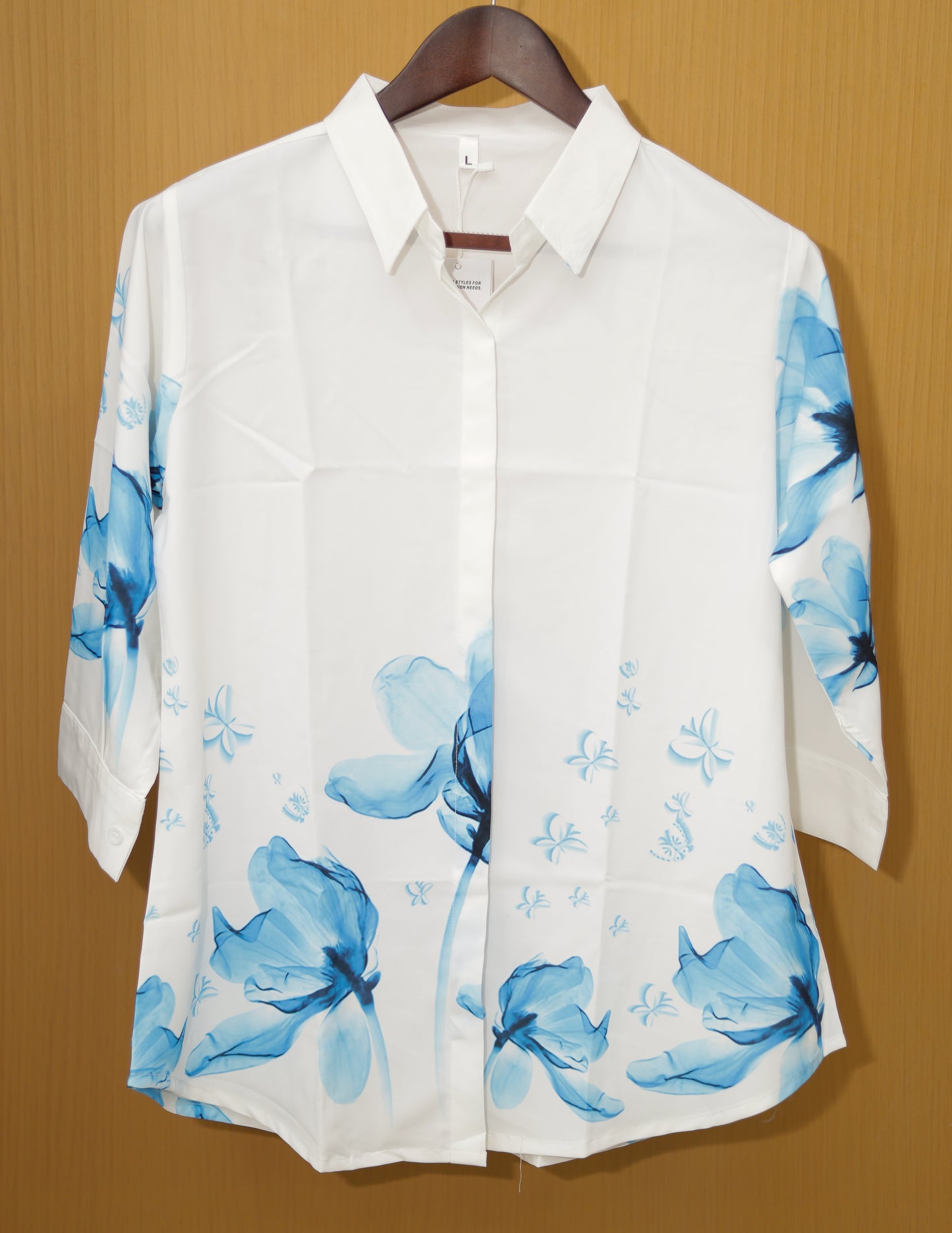 Elegant White Shirt with Floral Print