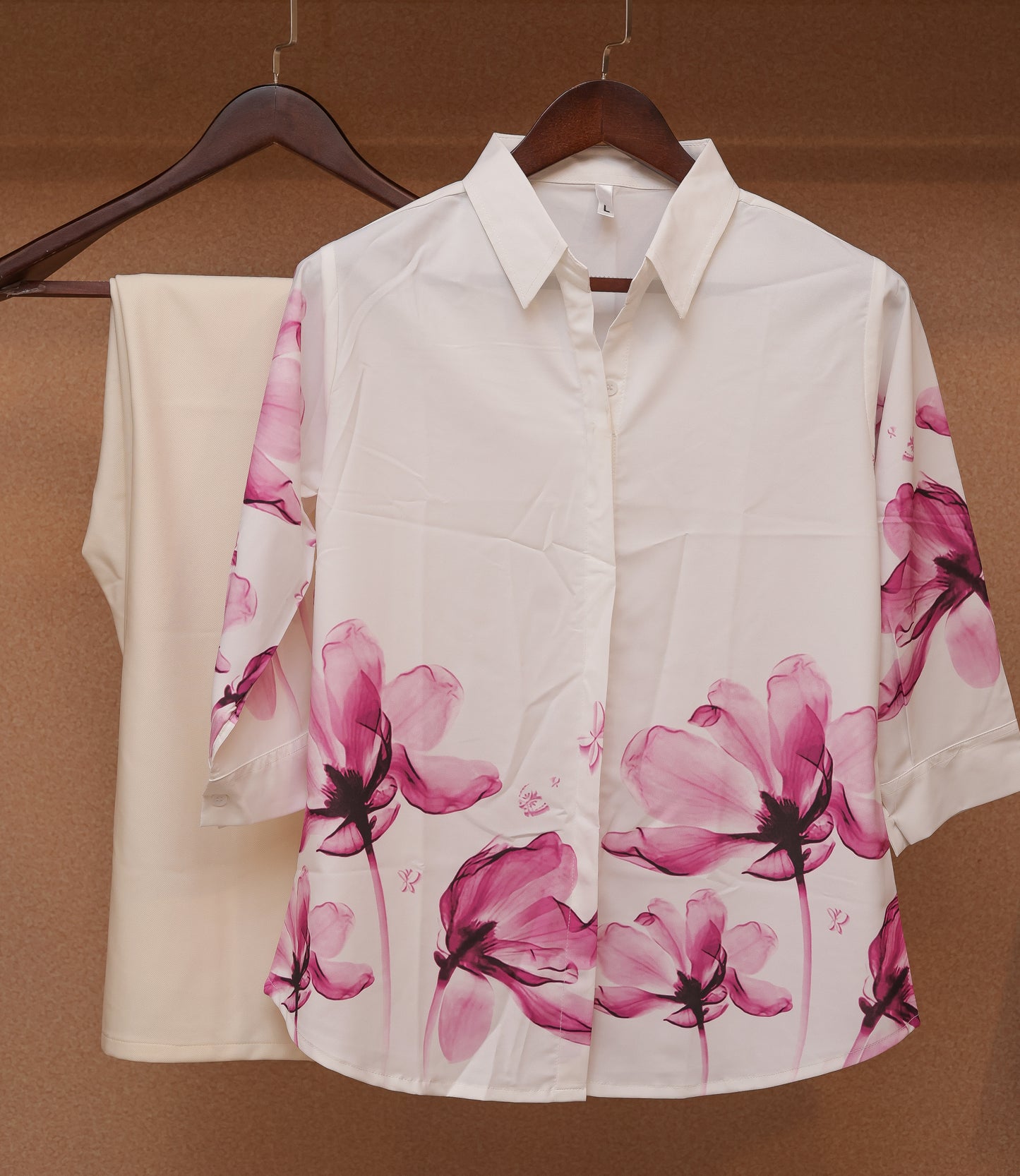 Elegant White Shirt with Floral Print