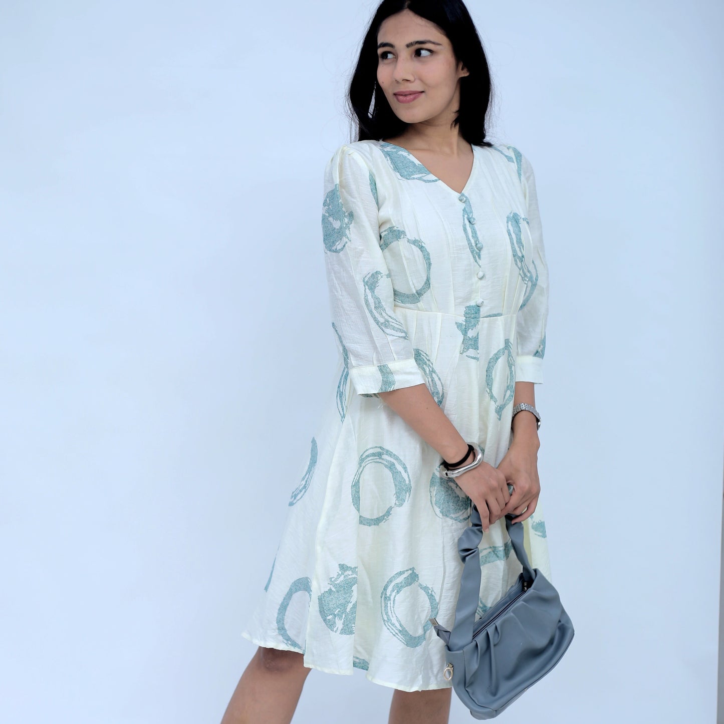 Ivory Cotton A-Line Dress