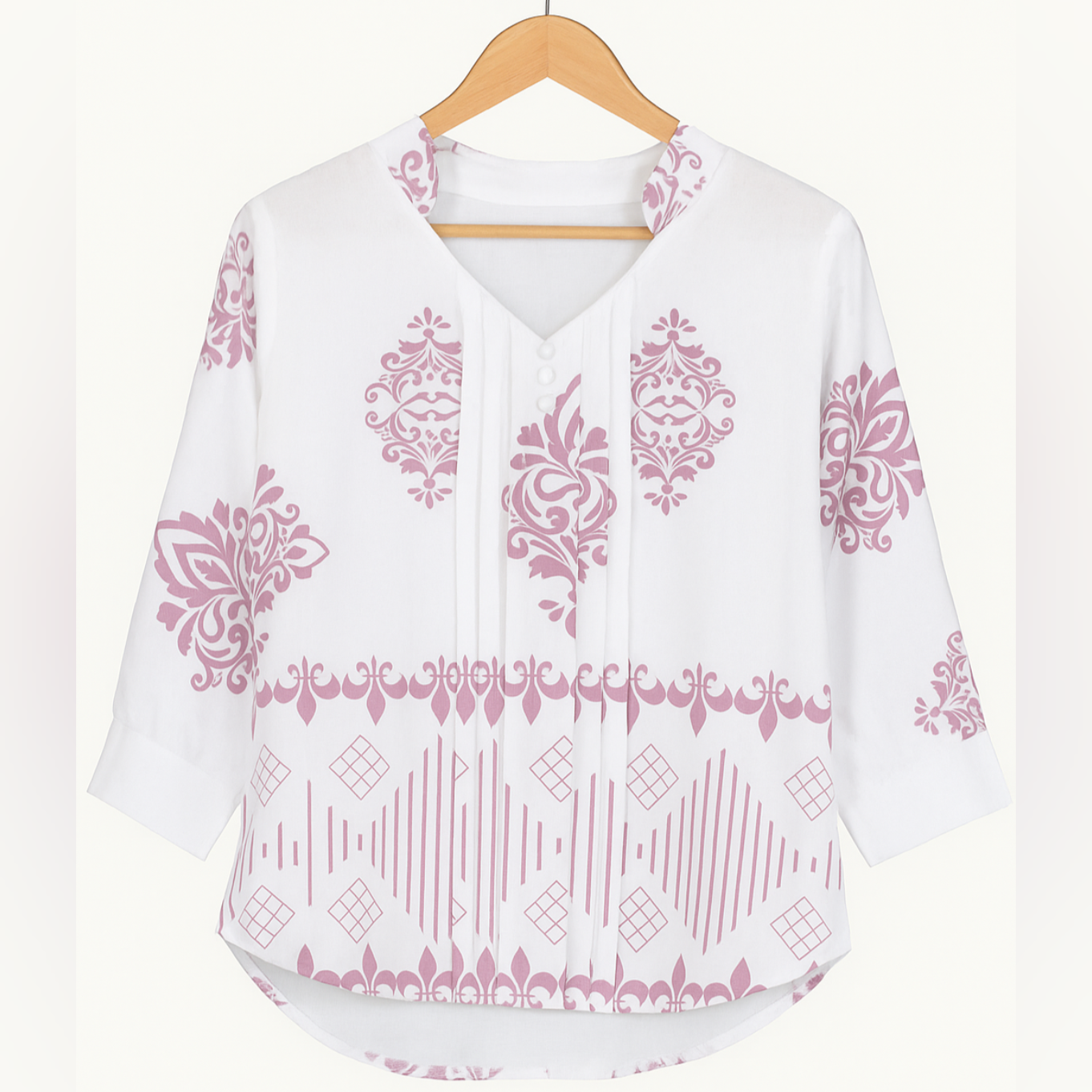 White Printed Top